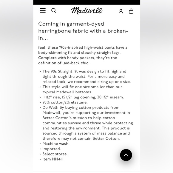 NWT Madewell 90s Straight Cargo Pants - Picture 6 of 6